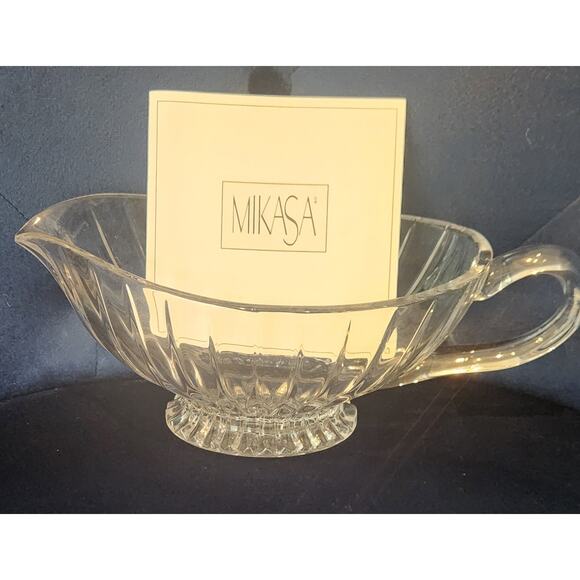 MIKASA Park Lane Sauce Boat Cut Crystal 16oz Made in Germany Perfect w Box - Picture 1 of 10